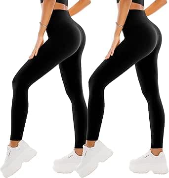 SINOPHANT 2 Leggins Mujer Pantalon Yoga Mallas Deporte Leggings Suaves Elásticos de Cintura Alta Pilates