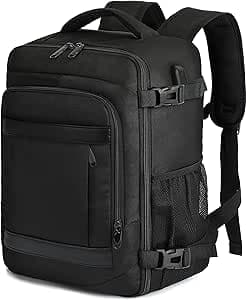 Mochila Viaje Cabina Avion 40x20x25 para Ryanair 20L Mochila Cabina Equipaje de Mano Bolso Mochilas Hombre para Portatil Negro