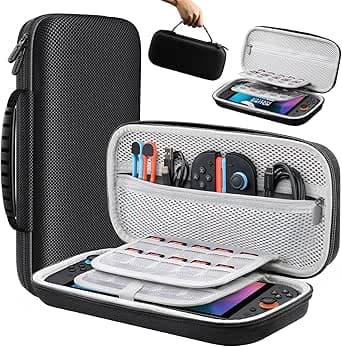 Lmcpa Funda para Consola Nintendo Switch 2 2025, Bolsa de Viaje con 20 Cartuchos de Juego, Estuche Rígido Portátil Protector para Consola 2025 Nintendo Switch 2 Accesorios, Negro